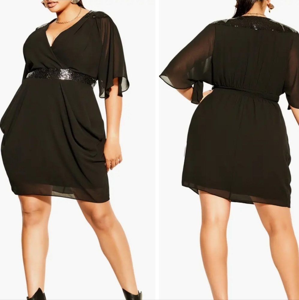 Sequin and mesh dress